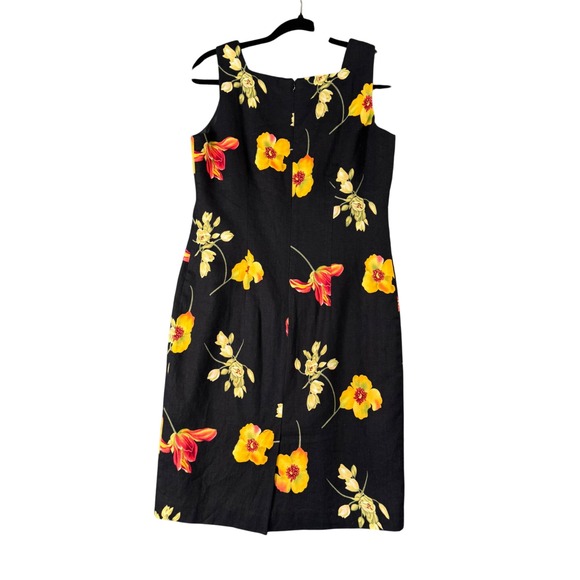 VTG Positive Attitude Black Floral Beaded Sheath‎ Dress 8 Romantic Whimsigoth - Picture 2 of 8